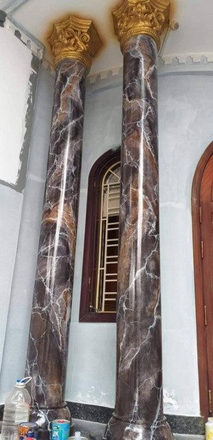 Cột giả đá | Thi công sơn giả đá cẩm thạch đẹp giá rẻ