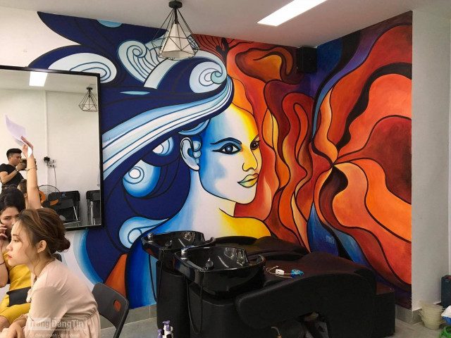 Thợ vẽ tranh tường spa, nail, thẩm mỹ viện giá 200k/m2