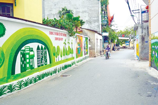 vẽ tranh tường ngoài trời