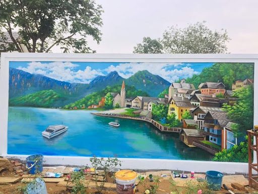 vẽ tranh tường ngoài trời
