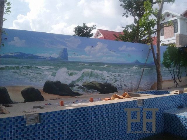 vẽ tranh tường ngoài trời