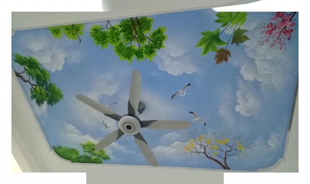 53+ Mẫu vẽ trần mây | Báo giá vẽ tranh tường trần mây 3D