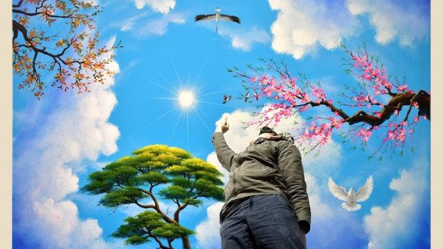 Dịch vụ vẽ trần mây tại Hà Giang chuyên nghiệp, nhanh chóng