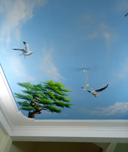 Chuyên vẽ trần mây tại Thái Bình đẹp, giá rẻ