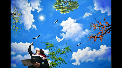 Chuyên vẽ trần mây tại Thái Bình đẹp, giá rẻ