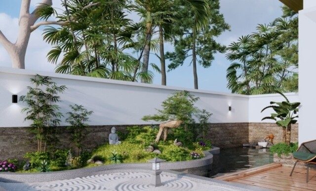 Nguyên tắc khi thiết kế thi công sân vườn tại Bắc Giang